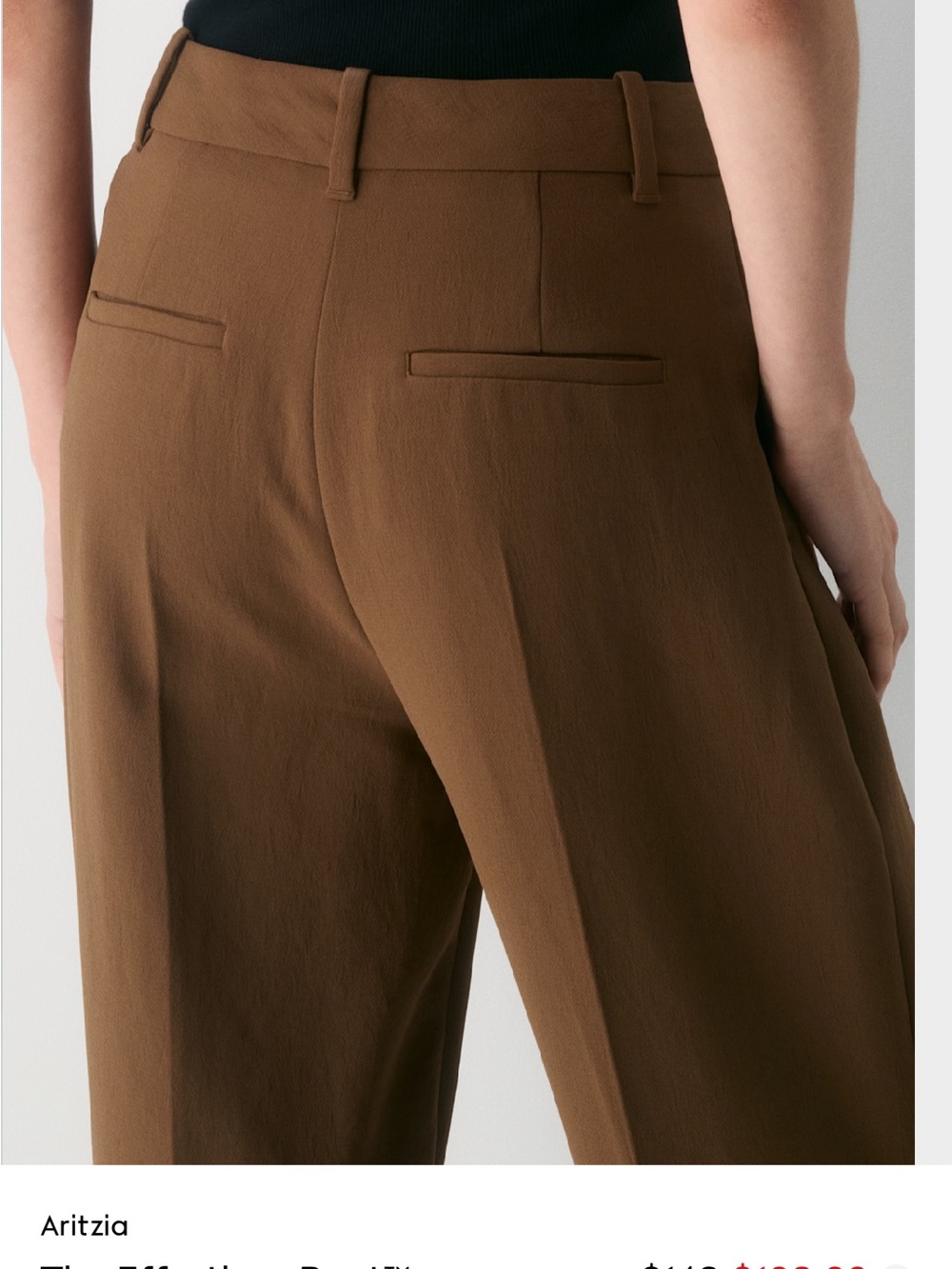 NWT, ARITZIA, The Effortless Pant™ High-Waisted Wide-Leg Pants — Brown, size 4 - Picture 7 of 11